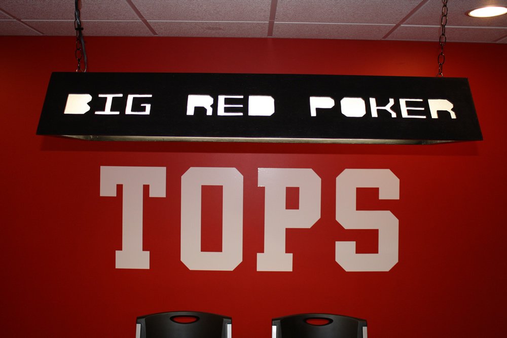 Big Red Poker Table Light Made By Jay Lane in Louisville, KY